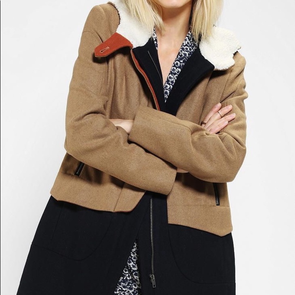 Members Only Homecoming Colorblock Wool Coat